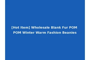 [Hot Item] Wholesale Blank Fur POM POM Winter Warm Fashion Beanies