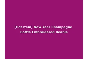[Hot Item] New Year Champagne Bottle Embroidered Beanie