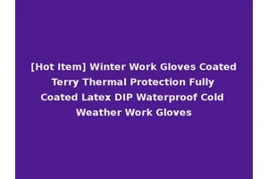 [Hot Item] Winter Work Gloves Coated Terry Thermal Protection Fully Coated Latex DIP Waterproof Cold Weather Work Gloves