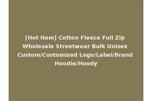 [Hot Item] Cotton Fleece Full Zip Wholesale Streetwear Bulk Unisex Custom/Customized Logo/Label/Brand Hoodie/Hoody