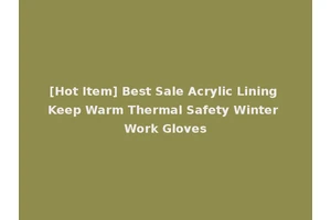 [Hot Item] Best Sale Acrylic Lining Keep Warm Thermal Safety Winter Work Gloves