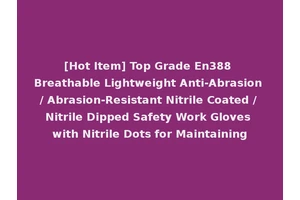 [Hot Item] Top Grade En388 Breathable Lightweight Anti-Abrasion / Abrasion-Resistant Nitrile Coated / Nitrile Dipped Safety Work Gloves with Nitrile Dots for Maintaining