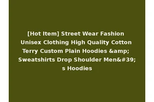 [Hot Item] Street Wear Fashion Unisex Clothing High Quality Cotton Terry Custom Plain Hoodies &amp; Sweatshirts Drop Shoulder Men's Hoodies