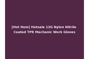 [Hot Item] Hotsale 13G Nylon Nitrile Coated TPR Machanic Work Gloves