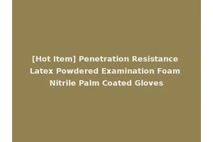[Hot Item] Penetration Resistance Latex Powdered Examination Foam Nitrile Palm Coated Gloves
