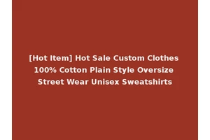 [Hot Item] Hot Sale Custom Clothes 100% Cotton Plain Style Oversize Street Wear Unisex Sweatshirts