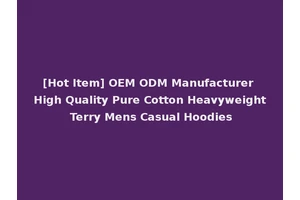 [Hot Item] OEM ODM Manufacturer High Quality Pure Cotton Heavyweight Terry Mens Casual Hoodies
