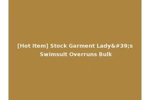 [Hot Item] Stock Garment Lady's Swimsuit Overruns Bulk