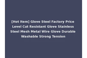 [Hot Item] Glove Steel Factory Price Level Cut Resistant Glove Stainless Steel Mesh Metal Wire Glove Durable Washable Strong Tension