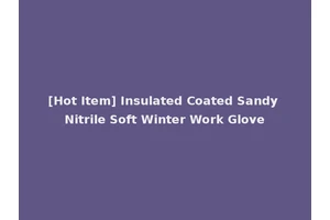 [Hot Item] Insulated Coated Sandy Nitrile Soft Winter Work Glove