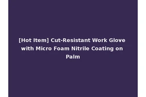 [Hot Item] Cut-Resistant Work Glove with Micro Foam Nitrile Coating on Palm