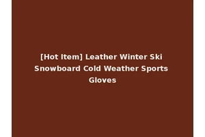 [Hot Item] Leather Winter Ski Snowboard Cold Weather Sports Gloves