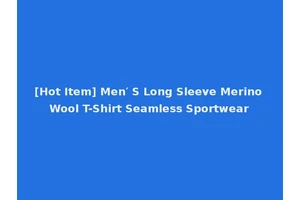 [Hot Item] Men′ S Long Sleeve Merino Wool T-Shirt Seamless Sportwear