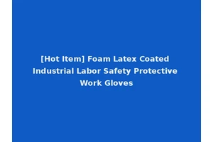 [Hot Item] Foam Latex Coated Industrial Labor Safety Protective Work Gloves