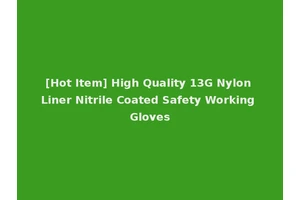 [Hot Item] High Quality 13G Nylon Liner Nitrile Coated Safety Working Gloves