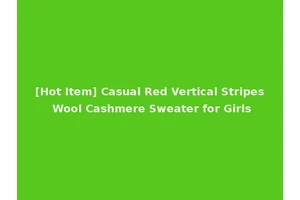 [Hot Item] Casual Red Vertical Stripes Wool Cashmere Sweater for Girls