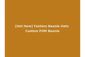 [Hot Item] Fashion Beanie Hats Custom POM Beanie