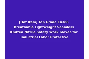 [Hot Item] Top Grade En388 Breathable Lightweight Seamless Knitted Nitrile Safety Work Gloves for Industrial Labor Protective