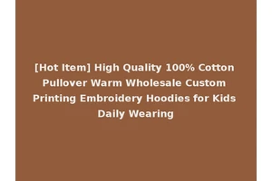 [Hot Item] High Quality 100% Cotton Pullover Warm Wholesale Custom Printing Embroidery Hoodies for Kids Daily Wearing