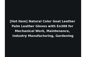 [Hot Item] Natural Color Goat Leather Palm Leather Gloves with En388 for Mechanical Work, Maintenance, Industry Manufacturing, Gardening