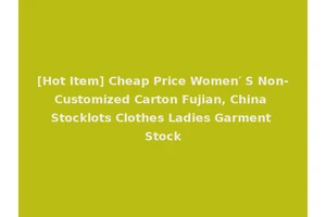 [Hot Item] Cheap Price Women′ S Non-Customized Carton Fujian, China Stocklots Clothes Ladies Garment Stock