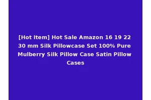 [Hot Item] Hot Sale Amazon 16 19 22 30 mm Silk Pillowcase Set 100% Pure Mulberry Silk Pillow Case Satin Pillow Cases