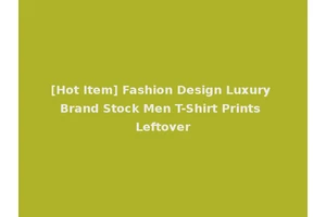 [Hot Item] Fashion Design Luxury Brand Stock Men T-Shirt Prints Leftover