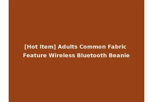 [Hot Item] Adults Common Fabric Feature Wireless Bluetooth Beanie