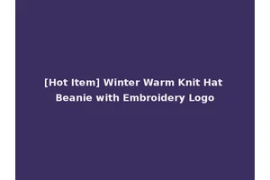 [Hot Item] Winter Warm Knit Hat Beanie with Embroidery Logo