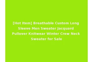 [Hot Item] Breathable Custom Long Sleeve Men Sweater Jacquard Pullover Knitwear Winter Crew Neck Sweater for Sale