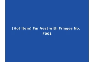 [Hot Item] Fur Vest with Fringes No. F001