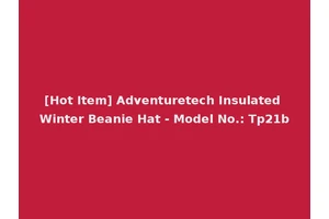 [Hot Item] Adventuretech Insulated Winter Beanie Hat - Model No.: Tp21b