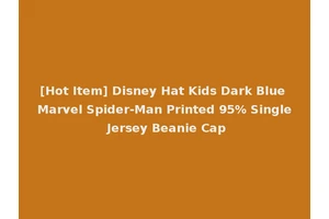 [Hot Item] Disney Hat Kids Dark Blue Marvel Spider-Man Printed 95% Single Jersey Beanie Cap