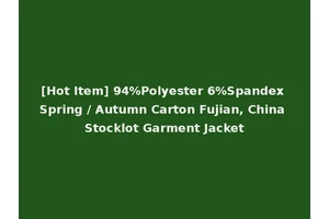 [Hot Item] 94%Polyester 6%Spandex Spring / Autumn Carton Fujian, China Stocklot Garment Jacket