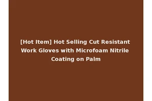 [Hot Item] Hot Selling Cut Resistant Work Gloves with Microfoam Nitrile Coating on Palm