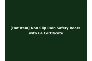 [Hot Item] Non Slip Rain Safety Boots with Ce Certificate