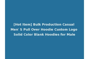 [Hot Item] Bulk Production Casual Men′ S Pull Over Hoodie Custom Logo Solid Color Blank Hoodies for Male