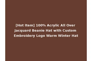 [Hot Item] 100% Acrylic All Over Jacquard Beanie Hat with Custom Embroidery Logo Warm Winter Hat