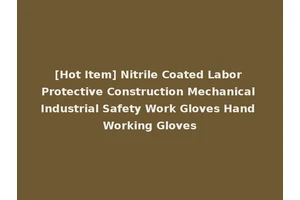 [Hot Item] Nitrile Coated Labor Protective Construction Mechanical Industrial Safety Work Gloves Hand Working Gloves