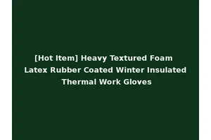 [Hot Item] Heavy Textured Foam Latex Rubber Coated Winter Insulated Thermal Work Gloves