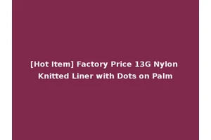 [Hot Item] Factory Price 13G Nylon Knitted Liner with Dots on Palm