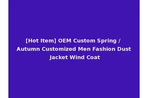 [Hot Item] OEM Custom Spring / Autumn Customized Men Fashion Dust Jacket Wind Coat