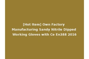 [Hot Item] Own Factory Manufacturing Sandy Nitrile Dipped Working Gloves with Ce En388 2016