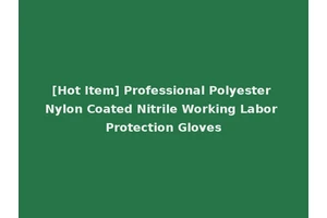 [Hot Item] Professional Polyester Nylon Coated Nitrile Working Labor Protection Gloves
