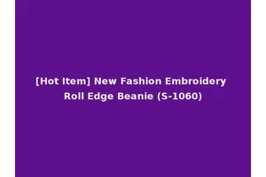 [Hot Item] New Fashion Embroidery Roll Edge Beanie (S-1060)