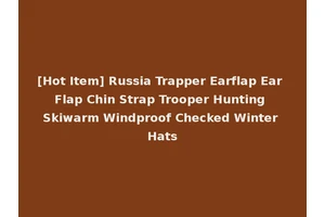[Hot Item] Russia Trapper Earflap Ear Flap Chin Strap Trooper Hunting Skiwarm Windproof Checked Winter Hats