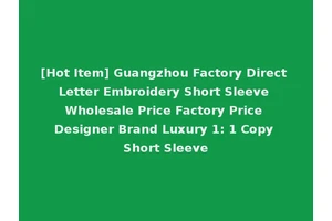 [Hot Item] Guangzhou Factory Direct Letter Embroidery Short Sleeve Wholesale Price Factory Price Designer Brand Luxury 1: 1 Copy Short Sleeve