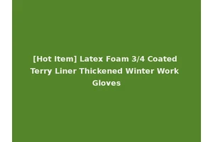 [Hot Item] Latex Foam 3/4 Coated Terry Liner Thickened Winter Work Gloves