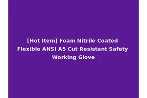 [Hot Item] Foam Nitrile Coated Flexible ANSI A5 Cut Resistant Safety Working Glove