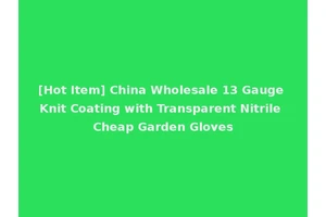 [Hot Item] China Wholesale 13 Gauge Knit Coating with Transparent Nitrile Cheap Garden Gloves